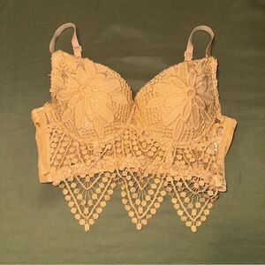 Papaya Floral Lace Bralette in Cream/Tan